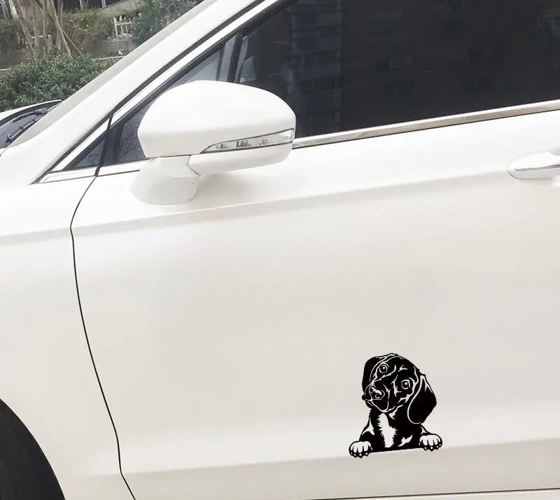 MAKTEM Peeking Dachshund Window & Bumper Decals - Anime Cute Dachsie Dogs for Truck, Car, Van, RV & More - Image 2